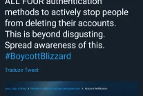 Blizzard blokuje usuwanie kont poprzez wyłączenie autentykacji!