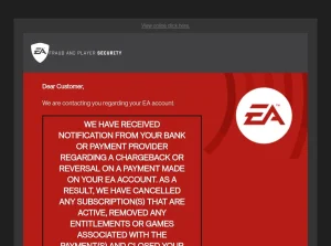 EA usunęło konto użytkownika ze wszystkimi grami, za to, że zrobił chargeback