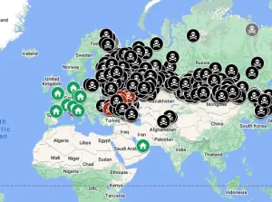 Mapa zamieszkania rosyjskich orków, którzy zginęli na Ukrainie