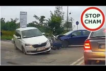 Wypadek w skrzyżowaniu w Zabrzu - kompletnie zignorował znak STOP