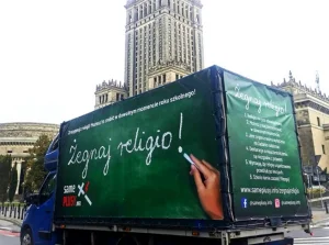 W Polskę ruszyła furgonetka 'Żegnaj religio'