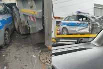 Policjant rozbił radiowóz na śmieciarce. Dostał pouczenie.