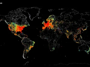 Mapa wszystkich urządzeń podłączonych do Internetu na całym świecie